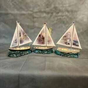 Thomas Kinkade Romantic Sailboats Ornament Collection